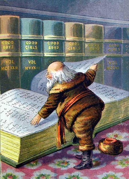 Santa Claus with the Naughty and Nice Books