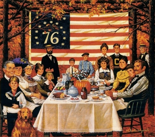 Charles Wysocki- "And the Hearty Ate a Thankful Meal"