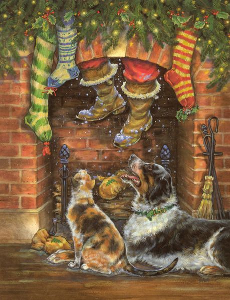 santa-with-dogs-by-donna-race