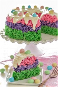 Rice Krispie Easter Cake (Recipe and Image by The Novice Chef Food Blog)