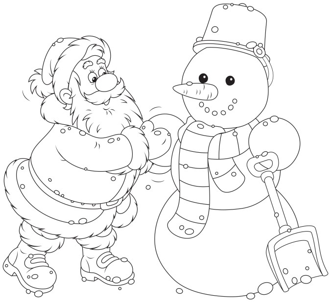7- Santa and Snowman- shutterstock_222773842